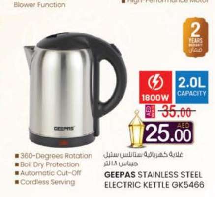 GEEPAS Stainless Steel Electric Kettle GK5466